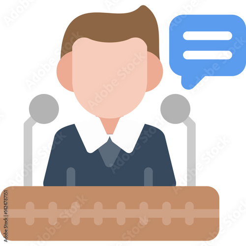 Motivational Speaker Flat Icon