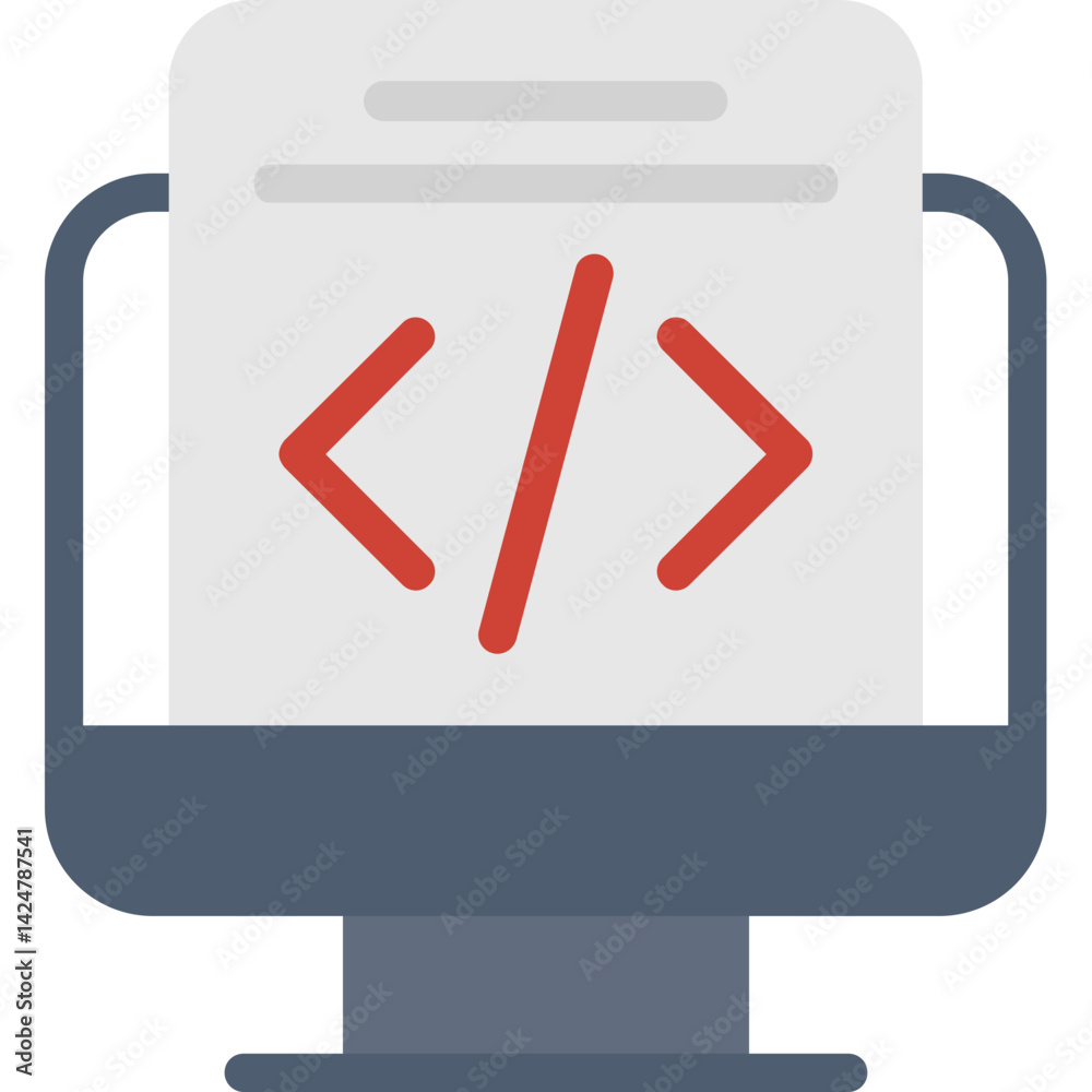 Coding for Kids Flat Icon Coding for Kids Flat Icon