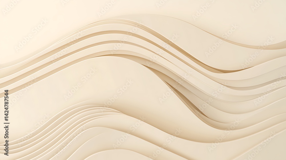 Obraz premium Cream Wave Abstract Background. (1)