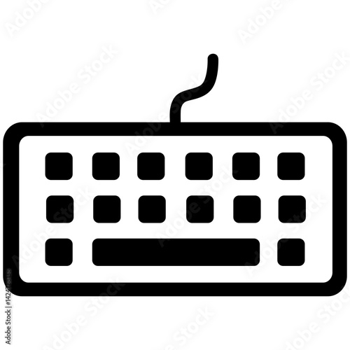 Keyboard of Computer Device Black Icon Illustration