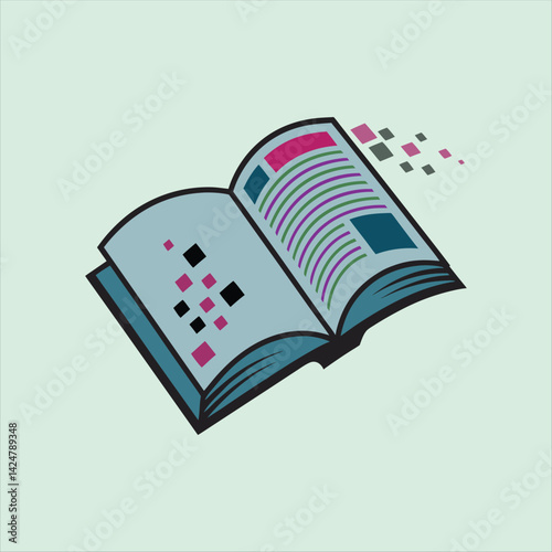 Digital Transformation Book Logo – Pixelated Pages Concept