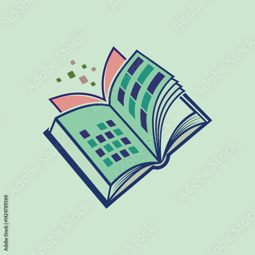 Digital Transformation Book Logo – Pixelated Pages Concept