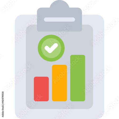 SEO Report Card Flat Icon