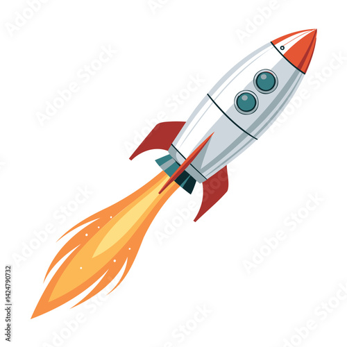 Blazing Rocket Launch Vector