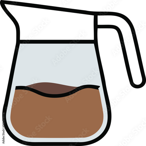 "Minimal Glass Pitcher of Coffee Vector"