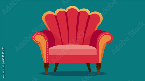 A classic Art Deco armchair with its elegant curves and plush velvet upholstery invites you to take a seat and imagine yourself in a gl old Hollywood. Vector illustration