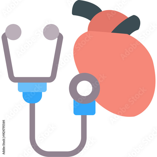 Heart Diagnosis Flat Icon