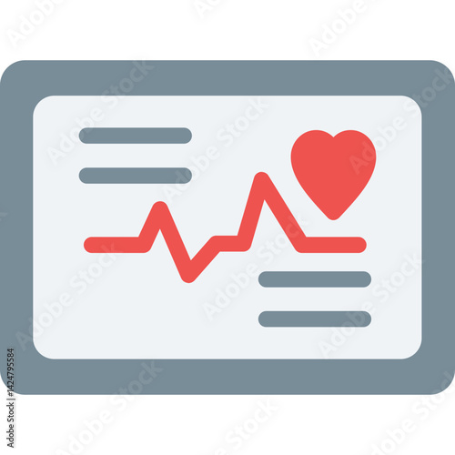 Heart Screening Flat Icon