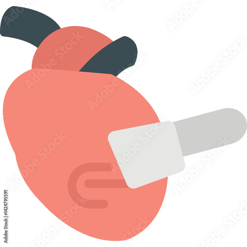 Heart Cut Flat Icon