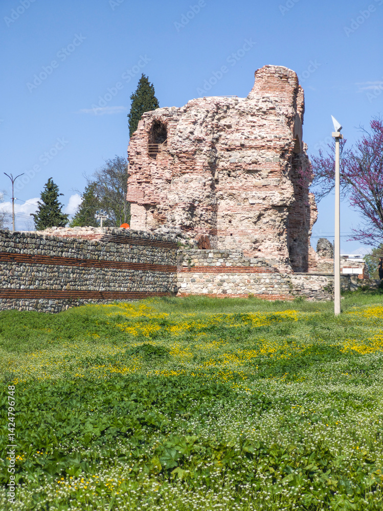 Ruins of Roman fortifications in a town of Hisarya, Bulgaria