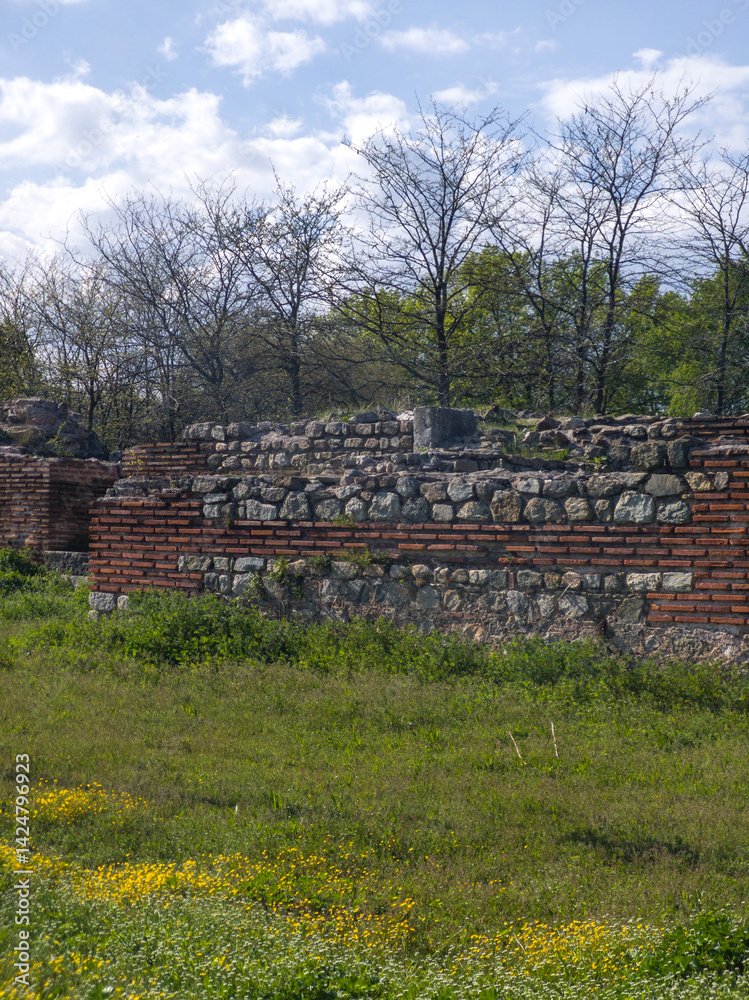 Ruins of Roman fortifications in a town of Hisarya, Bulgaria