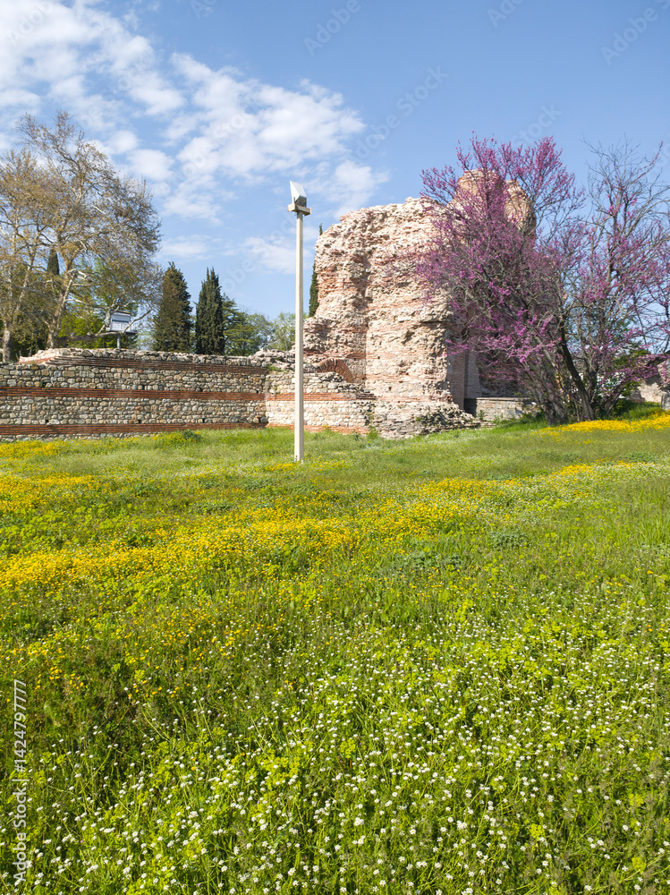 Ruins of Roman fortifications in a town of Hisarya, Bulgaria