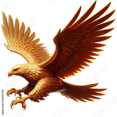 Golden eagle isolated on transparent background