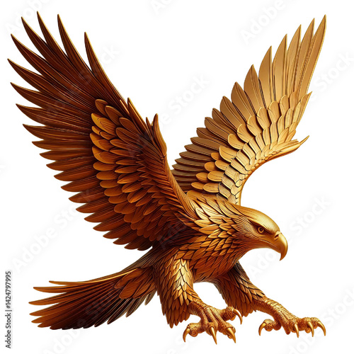 Golden eagle isolated on transparent background