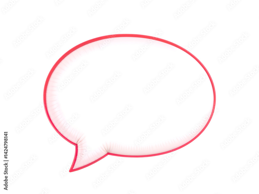 Simple pink speech bubble outline on white, great for communication or comic designs. Generative AI Simple pink speech bubble outline on white, great for communication or comic designs. Generative AI