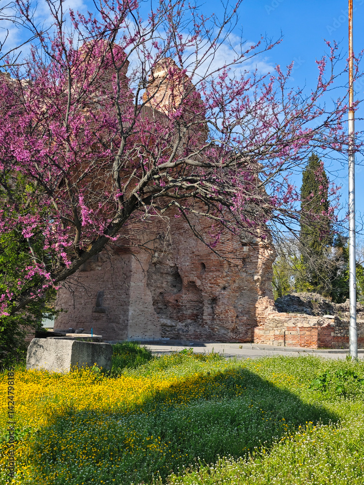 Ruins of Roman fortifications in a town of Hisarya, Bulgaria
