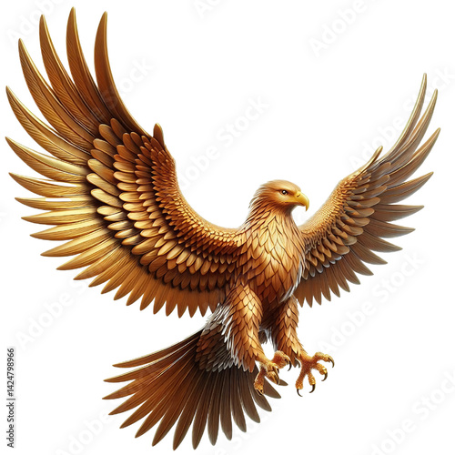 Golden eagle isolated on transparent background