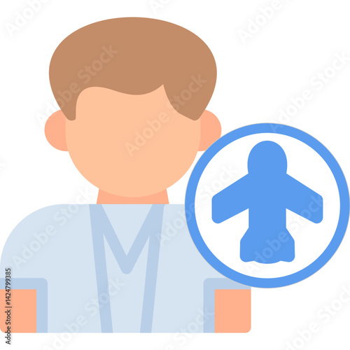 Flight Attendant Flat Icon