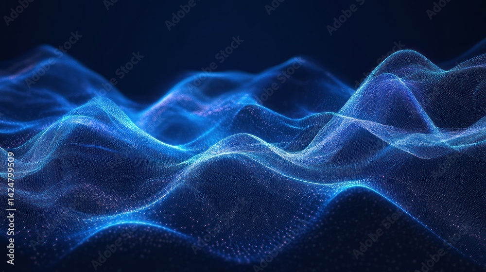 Abstract Blue Glowing Digital Wave Background Abstract Blue Glowing Digital Wave Background