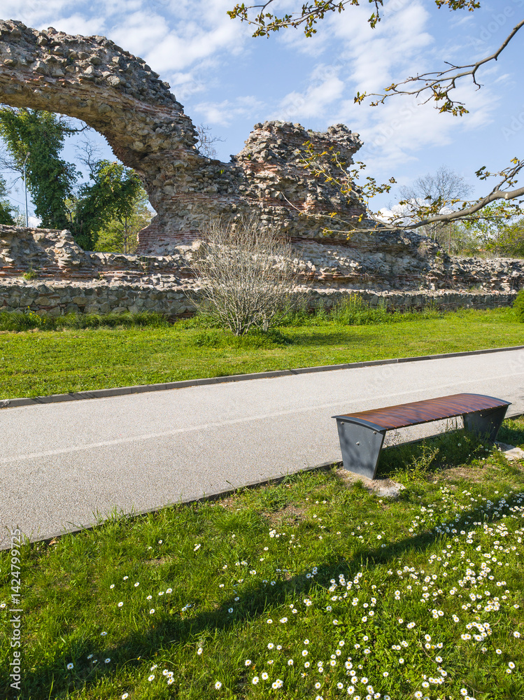 Ruins of Roman fortifications in a town of Hisarya, Bulgaria