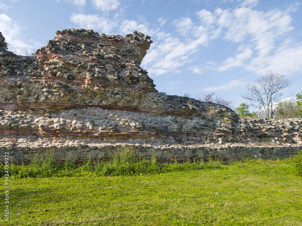 Ruins of Roman fortifications in a town of Hisarya, Bulgaria