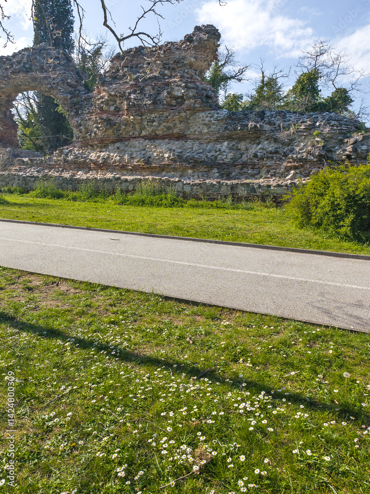 Ruins of Roman fortifications in a town of Hisarya, Bulgaria