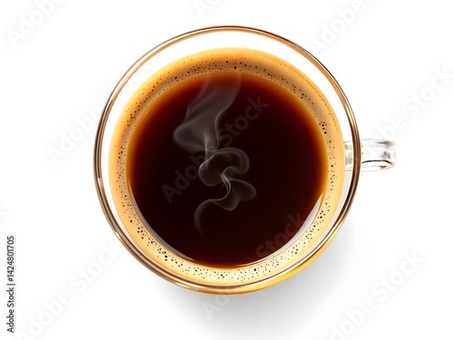 looking down on a cup of coffee