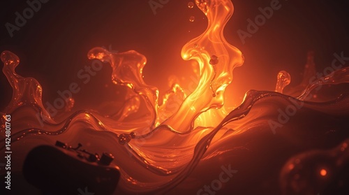 Abstract fiery liquid splash