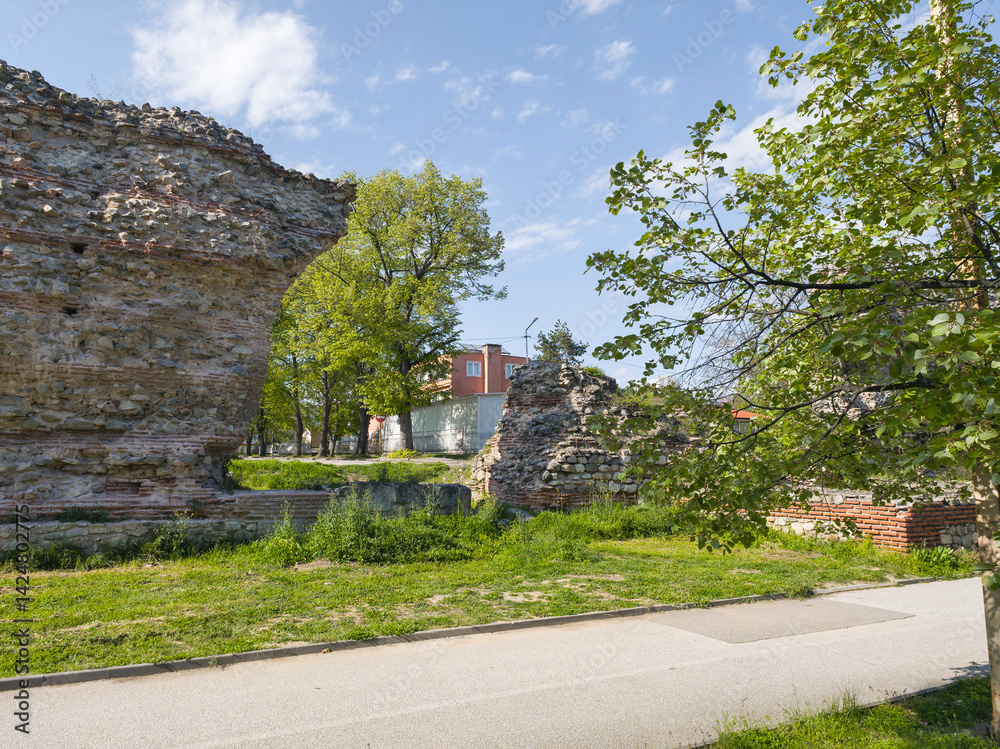 Ruins of Roman fortifications in a town of Hisarya, Bulgaria