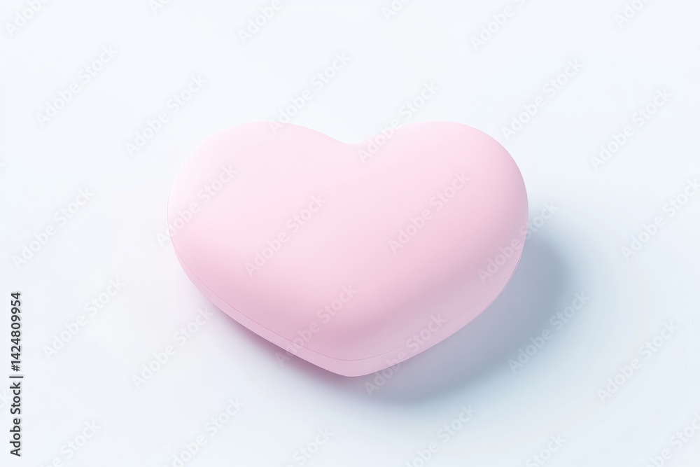 Soft, pastel pink heart shape, simple and smooth Soft, pastel pink heart shape, simple and smooth