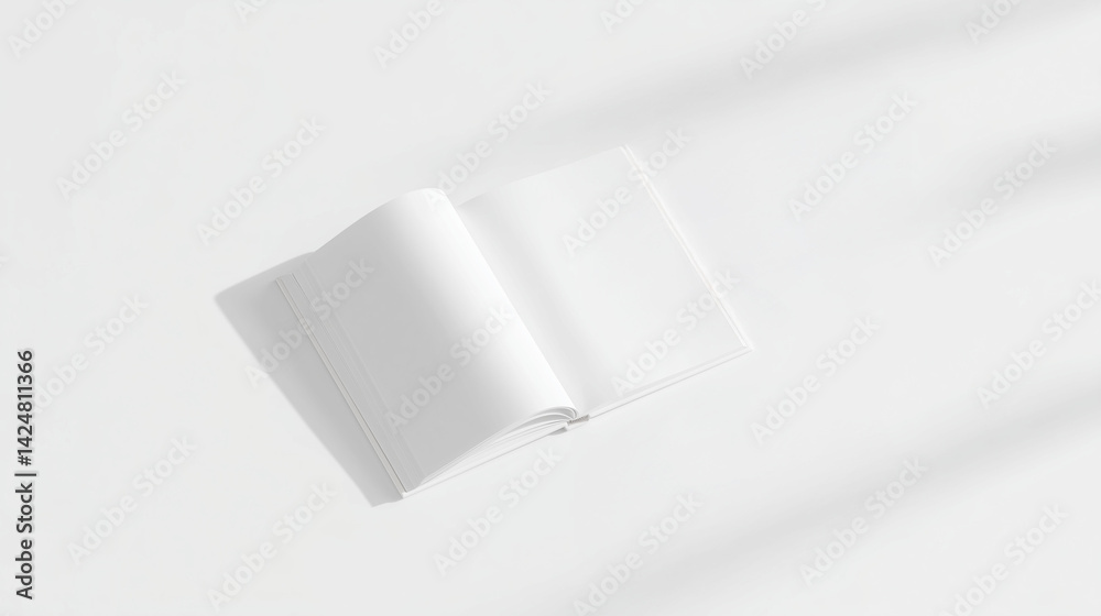 Opened Book Mockup with White Space for Template and Advertising Layout