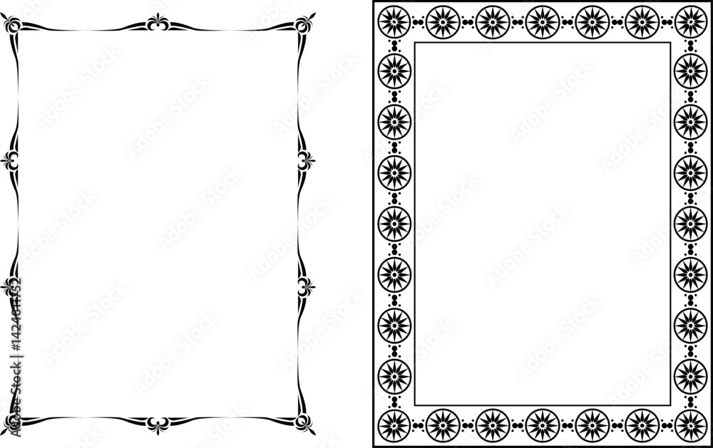 vector frames black on a white background