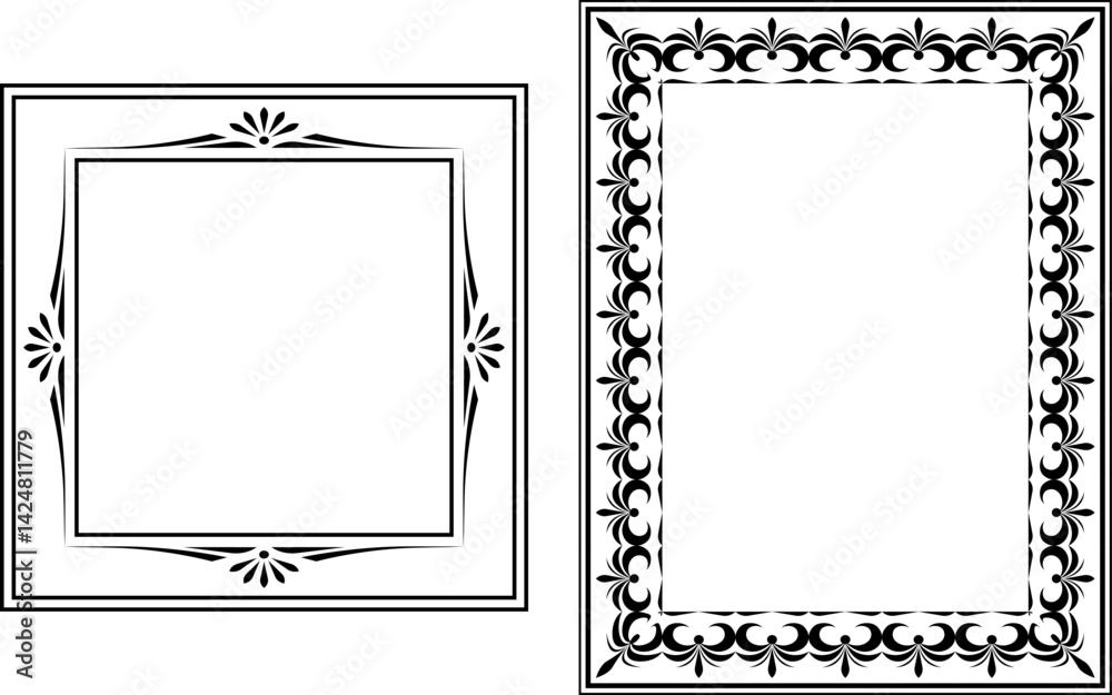 vector frames black on a white background