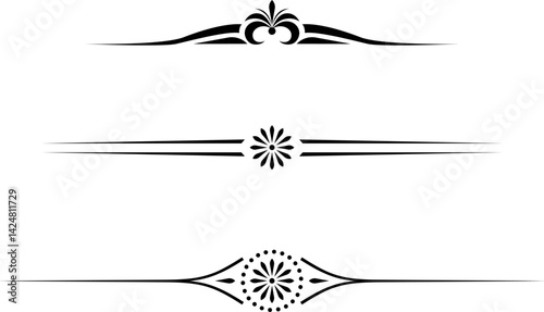Obraz na płótnie black and white set of delimiters for text, dividers w salonie
