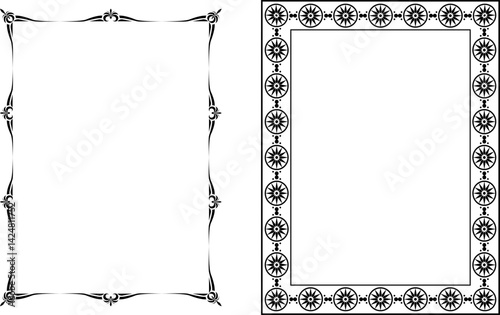Obraz na płótnie vector frames black on a white background w salonie