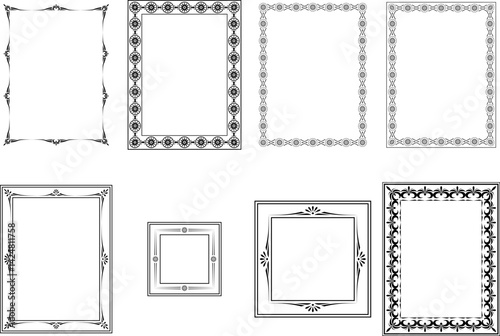 vector frames black on a white background