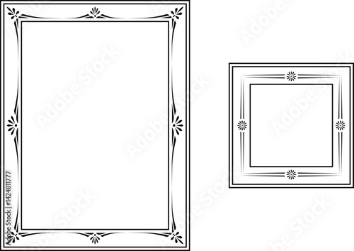 vector frames black on a white background