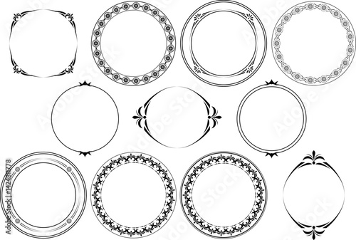 vector frames black on a white background