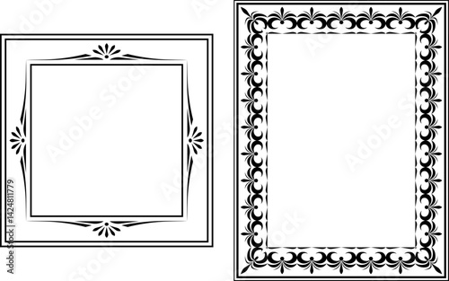 Obraz na płótnie vector frames black on a white background w salonie
