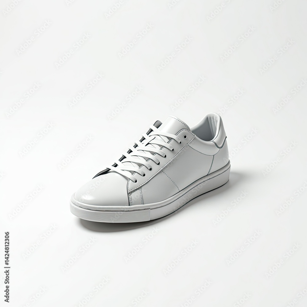 Stylish white sneakers on a minimalistic background, showcasing a sleek and modern design. Stylish white sneakers on a minimalistic background, showcasing a sleek and modern design.