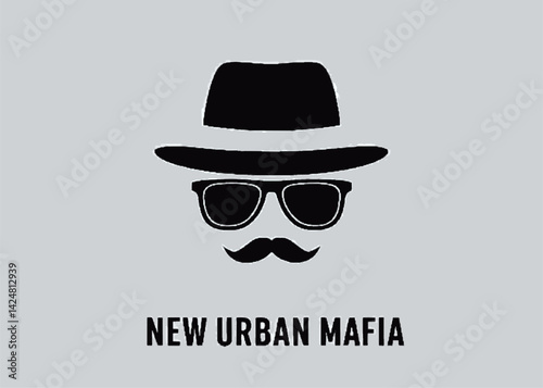 man wearing sunglasses and hat symbol, for create logo design 