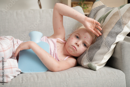 Little girl ill with chicke...