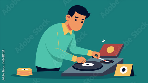 A detailed tutorial by a repair expert on the best techniques to use when fixing scratches and warping on vinyl records. Vector illustration