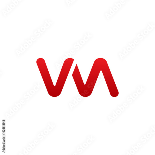 VM logo simple elegant modern colour red bussines.eps
