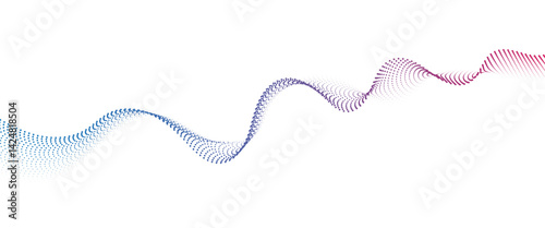 Obraz na płótnie Flowing Dot Wave halftone gradient pattern on transparent background
w salonie