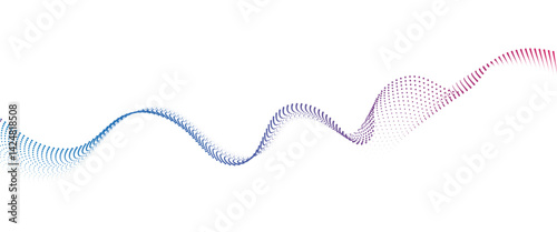 Obraz na płótnie Flowing Dot Wave halftone gradient pattern on transparent background
w salonie