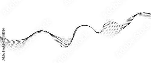 Obraz na płótnie Flowing Dot Wave halftone gradient pattern on transparent background
w salonie