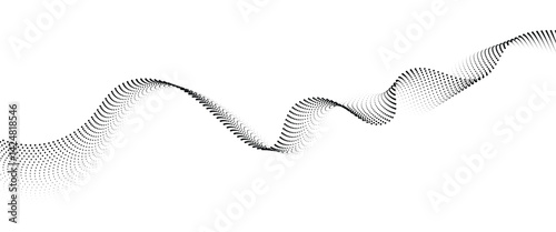 Obraz na płótnie Flowing Dot Wave halftone gradient pattern on transparent background
w salonie