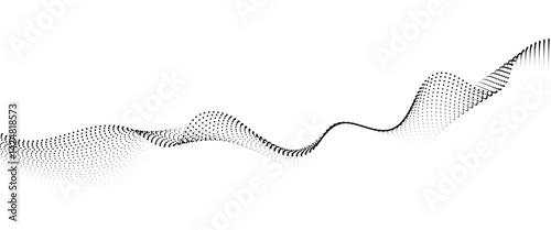 Obraz na płótnie Flowing Dot Wave halftone gradient pattern on transparent background
w salonie