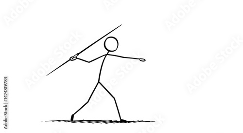 Stickman javelin throwing stance